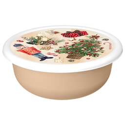 HOMVER Миска "Modena" 2,1л с крышкой с декором "Игрушки" (бежевый) 223138327/10