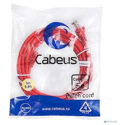 Cabeus PC-UTP-RJ45-CAT.5E-3M-RD-LSZH