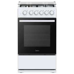 MIDEA Плита Газовая MFO-M4G20T0E(WH) белый/черный (стеклянная крышка) реш.чугун