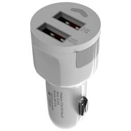 MAXVI CCM-212 Plus M white 2.1A, 2 USB, цвет: белый, подсветка: синяя