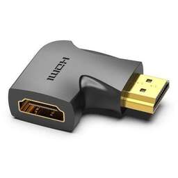 VENTION Переходник видео AIPB0, HDMI (m) (Г-образный) - HDMI (f), ver 2.0, GOLD, черный