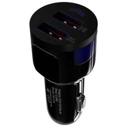 MAXVI CCM-212 Plus M black 2.1A, 2 USB, цвет: черный, подсветка: синяя