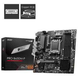 MICROSTAR Материнская плата MSI PRO B650M-P / AMD B650 AM5 4xDDR5 2xM.2 4xSATA D-SUB HDMI DP / mATX