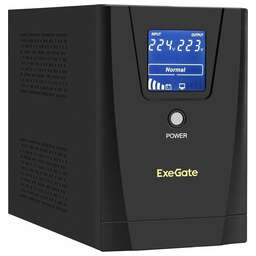 Exegate EX292799RUS ИБП ExeGate SpecialPro Smart LLB-1500.LCD.AVR.2SH.3C13 <1500VA/950W, LCD, AVR, 2*Schuko+3*C13, съемн.кабель, металлический корпус, Black>