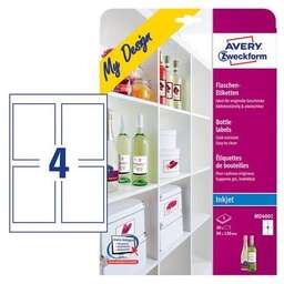 AVERY ZWECKFORM Этикетки MD4001, A4, для струйной печати, 5л, белый, 90мм х 120мм, 4шт, покрытие глянцевое