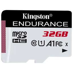 KINGSTON Карта памяти microSDHC UHS-I U1 High Endurance 32 ГБ, 95 МБ/с, Class 10, SDCE/32GB, 1 шт., без адаптера