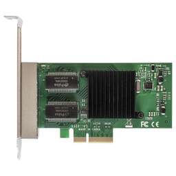 EXEGATE Сетевой адаптер EXE-I350-T4V2 (PCI-E x4 v2.1, порты 4xRJ45 (медные), 10/100/1000Mbps, Gigabit NIC Intel Chipset NHI350AM4)