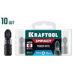 KRAFTOOL Impact PZ 3, 25 мм, 10 шт, ударные биты (26193-3-25-S10)