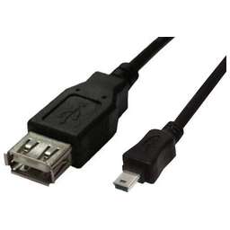 BURO Кабель OTG USB A(f) (прямой) - mini USB B (m) (прямой), 0.2м, черный [otg_mini]