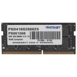 PATRIOT Оперативная память Signature PSD416G26662S DDR4 - 1x 16ГБ 2666МГц, для ноутбуков (SO-DIMM), Ret