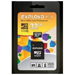 EXPLOYD MicroSDHC 32GB Class10 + адаптер SD [EX032GCSDHC10-AD]