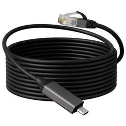 BURO Кабель BU-USB-C-LAN100-2m, USB Type-C (m) (прямой) - RJ-45 (m) (прямой), GOLD , 2м, пакет, черный