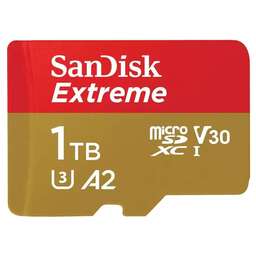 SANDISK Карта памяти microSDXC UHS-I Extreme 1024 ГБ, 190 МБ/с, Class 10, SDSQXAV-1T00-GN6MN, 1 шт., без адаптера