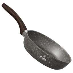 RASHEL Сковорода R-10624а/п литая 24 см с индукционным дном, цвет: коричневый гранит