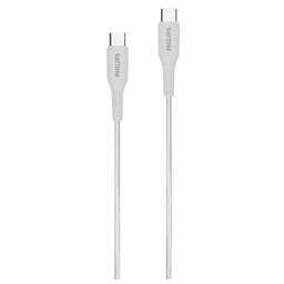 PHILIPS Кабель DLC8701, USB Type-C (m) - USB Type-C (m), 1.2м, в оплетке, 3A, белый