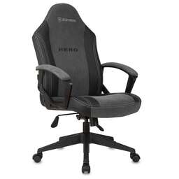 ZOMBIE Кресло игровое Hero, на колесиках, ткань/экокожа, серый