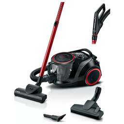 BOSCH Пылесос BGS41POW1, 700Вт, черный/красный