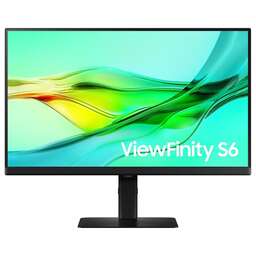 SAMSUNG Монитор 24" S24D604UAU ViewFinity S6 S60UD IPS, 2560x1440, 100Hz, 5ms, 350сd/m, 1000:1, HDR10 | HDMI(2.0), DP(1.4), Type-C(PD-90W), 2xUSB2.0, RJ45 | HAS, Pivot, Swivel, InPSU, Vesa 100, Black
