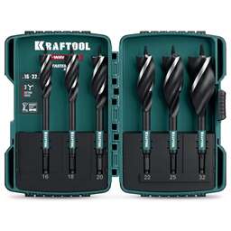 KRAFTOOL 3-Wave 6шт, набор, трехзаходные сверла по дереву с резьбовым центрующим острием (29513-H6)