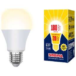 VOLPE (UL-00004030) LED-A65-20W/WW/E27/FR/NR Форма A матовая Серия Norma 3000K