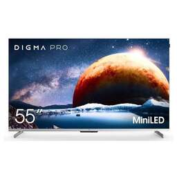 DIGMA PRO 55" Телевизор Mini LED 55Q QLED, 4K Ultra HD, СМАРТ ТВ, Android TV, серебристый