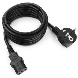 CABLEXPERT (15533) PC-186-1-3M, Schuko-C13, 3x1.0мм2, 16А, с заземлением, 3м, черный, пакет