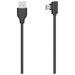 HAMA Кабель USB H-200646, USB Type-C (угловой) - USB A(m) (прямой), 0.75м, черный [00200646]