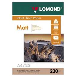 LOMOND Фотобумага 0102050 A4/230г/м2/25л./белый матовое для струйной печати
