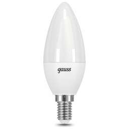 GAUSS Лампа светодиодная Black 6.5Вт цок.:E14 свеча 220B 4100K св.свеч.бел.нейт. C37 (упак.:10шт) (103101207)