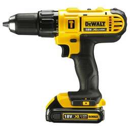 DEWALT Дрель-шуруповерт DCD776S2 аккумуляторная ударная /18 В/42 Нм/до 1500 об. в мин/7650-22500 уд.в мин/ 2 АКБ 1.5Ач + ЗУ/быстрозажимной/реверс/подсветка/щеточный/кейс/желтый (DCD776S2)