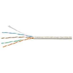CABEUS Кабель информационный UTP-4P-CAT.5E-SOLID-GY-LIGHT кат.5E U/UTP 4 пары PVC внутренний 305м серый