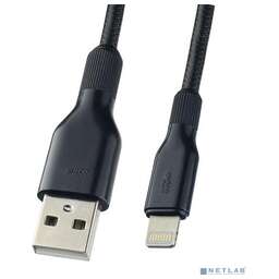 PERFEO (I4318) USB A - Lightning, 2.4A, черный, 1 м., Light SOFT