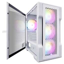 1STPLAYER Корпус TRILOBITE T3-G White / mATX, TG 4x 120mm LED fans inc. T3-G-WH-4F1-W