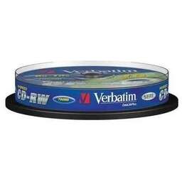 VERBATIM Оптический диск CD-RW 700МБ 12x, 10шт., cake box [43480]