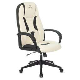 ZOMBIE Кресло игровое 8 белый/черный экокожа крестов. пластик