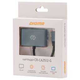 DIGMA Устройство чтения карт памяти USB Type-C CR-CA2512-G серый