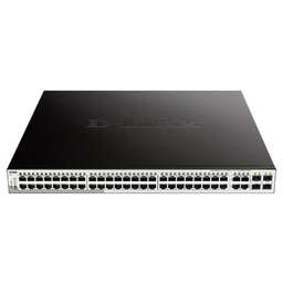 D-LINK Коммутатор DGS-1210-52MP/FL1A (L2) 52x1Гбит/с 4xКомбо(1000BASE-T/SFP) 48PoE+ 370W управляемый
