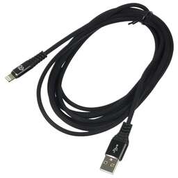 DIGMA Кабель Lightning (m) - USB (m), 3м, в оплетке, 2A, черный [light-3m-braided-blk]