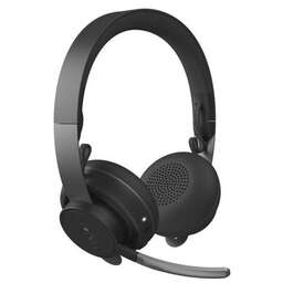 LOGITECH Гарнитура Zone Teams, для компьютера, накладные, Bluetooth, черный [981-000854]
