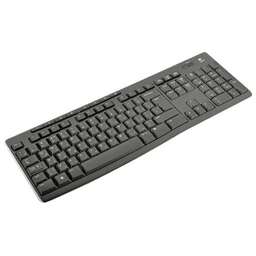 LOGITECH Клавиатура K270, USB, Радиоканал, с гравировкой, черный + белый [920-003058]