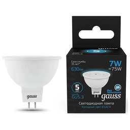 GAUSS Лампа LED GU5.3, рефлектор, 7Вт, 101505307, одна шт