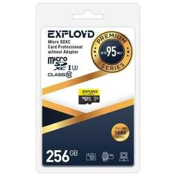 EXPLOYD 256GB microSDXC Class 10 UHS-1 Premium (U3) [EX256GCSDXC10UHS-1-ElU3 w]