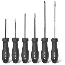 DELI Набор отверток Home Series Black HT1006 6шт SL3x75+SL5x100+SL6x150+PH0x75+PH1x100+PH2x150, эксклюзивный дизайн, рукоятка из высококачественного софттач пластика