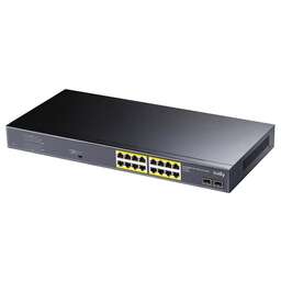 CUDY Коммутатор GS1020PS2 (L2) 16x1Гбит/с 2SFP 16PoE+ 200W неуправляемый