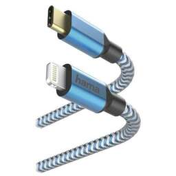 HAMA Кабель Lightning (m) - USB Type-C (m), 1.5м, MFI, в оплетке, 3A, синий [00183311]