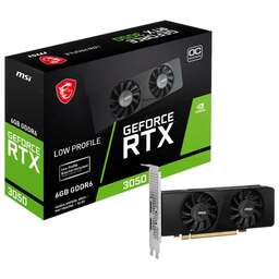 MSI Видеокарта RTX3050 LP E OC 6GB GDDR6 96bit DP 2xHDMI 2FAN RTL