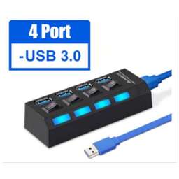 SMARTBUY (SBHA-7304-B) USB 3.0 хаб + выкл., 4 порта, черный