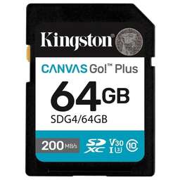 KINGSTON Флеш карта SDXC 64GB SDG4/64GB Canvas Go Plus V30 w/o adapter
