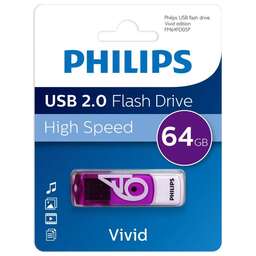 PHILIPS 64Gb VIVID2.0 Белый/Фиолетовый (FM64FD05P/97)