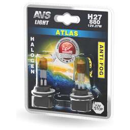 AVS Галогенная лампа /ATLAS ANTI-FOG/желтый H27/880.12V.27W.блистер 2шт